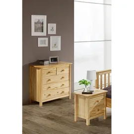 Möbilia Kommode 46 x 80 x 35 cm Natur lackiert / Beige