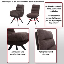 MCW Esszimmerstuhl MCW-G66 Stoff hellgrau-grau 6er Set