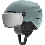 ATOMIC SAVOR VISOR Skihelm mit Visier - Grün - Größe S - Für Kinder & Jugendliche - Max. Stoßdämpfung - Active Aircon Belüftung - Brille mit High End-Verspiegelung