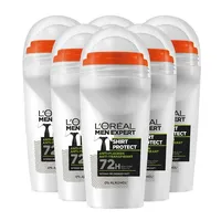 L'ORÉAL PARIS MEN EXPERT Deo-Roller Deo Roll-on Shirt Control, Packung, 6-tlg., mit hoher Zuverlässigkeit