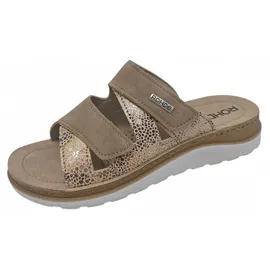 ROHDE Damen Pantolette mit Blumendruck und Lederdecksohle Baviera 1302, Größe:37 EU,