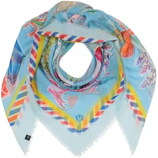 FRAAS Halstuch Damen - Tuch mit Frankreich-Design - 120 x 120 cm - leichter Polyester Schal Damen - Sustainability Edition Zen Blue - Einheitsgröße