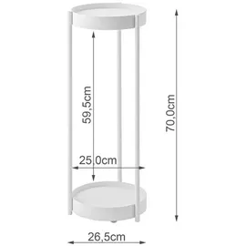 Yamazaki Tower Pflanzen-Ständer Beistelltisch Metall weiß