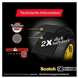 Scotch ExtremiumTM Ultra Strength Gewebeband schwarz 48,0 mm x 25,0 m 1 Rolle