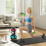 sportnow Hantel-Set Kurzhanteln 1-4 kg rutschfeste Griffe bunt/grau/grün/rosa