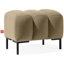 konsimo® Sitzhocker Veloursstoff 60 x 50 x 50 cm Beige/Braun/Schwarz
