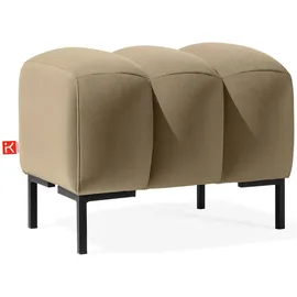 konsimo® Sitzhocker Veloursstoff 60 x 50 x 50 cm Beige/Braun/Schwarz