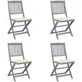 vidaXL Klappbare Gartenstühle 48,4 x 57 x 91 cm creme 4 St.