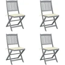 vidaXL Klappbare Gartenstühle 48,4 x 57 x 91 cm creme 4 St.