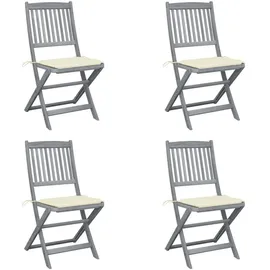 vidaXL Klappbare Gartenstühle 48,4 x 57 x 91 cm creme 4 St.
