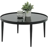 Hela Couchtisch Ron, rund; Glasplatte 8mm schwarz Schwarz