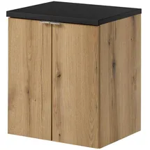 [en.casa] Waschbeckenunterschrank Skelbolu 50 x 60 x 40 cm Eicheoptik/Schwarz