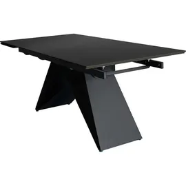 möbelliebling Esstisch Keramik grau 180(220) x 90 ausziehbar Butterfly-Gestell schwarz MIA