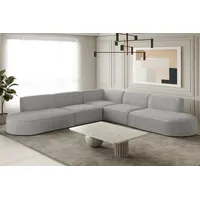 Fun Möbel Ecksofa Designersofa PALMA in Stoff Ascot Toffee