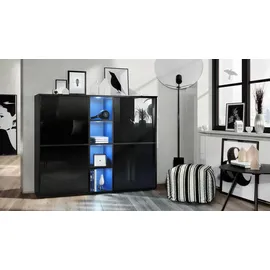 Vladon Highboard 130,5 x 105,5 x 35,5 cm Schwarz