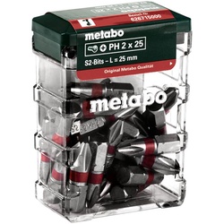Metabo 25x PH 2 Phillips Bits, Bit Box mit Farbmarkierung Länge: 25mm