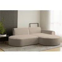 Fun Möbel Ecksofa Designersofa BONDY in Stoff Ascot Beige
