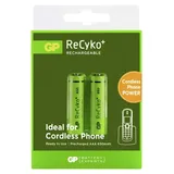 1x2 GP ReCyko NiMH Akkus AAA 650mAh DECT-Telefon NEU - Grün
