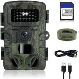 copap Wildkamera, 32MP HD Wildkamera mit Bewegungsmelder Nachtsicht, 32G Memory Card Motion Sensor, Infrarot Wildcamera IP66 Wasserdicht, 120° Weitwinkel IR Night Vision Outdoor Wildkamera