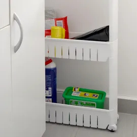 Eyepower 4er Nischenregal 12,5 cm Schiebewagen Nischenwagen Kitchen Trolley Weiß