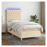 vidaXL Boxspringbett 90 x 200 cm Creme
