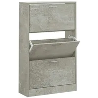 VidaXL Schuhschrank Betongrau 63x24x103 cm Holzwerkstoff