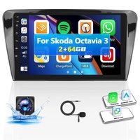2G+64G Android 13 Autoradio Doppel Din für Skoda Octavia 3 A7(2013-2018) mit mit Carplay Android Auto, 10" Bildschirm Autoradio mit Bluetooth Mirror Link GPS Navi WiFi FM/RDS SWC CANBUS+Rückfahrkamera