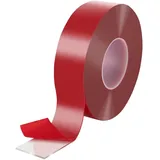 POPPSTAR Doppelseitiges-Klebeband 1010417, ablösbar, transparent Acryl, 50mm x 10m
