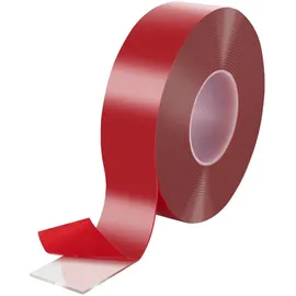 POPPSTAR Doppelseitiges-Klebeband 1010417, ablösbar, transparent Acryl, 50mm x 10m