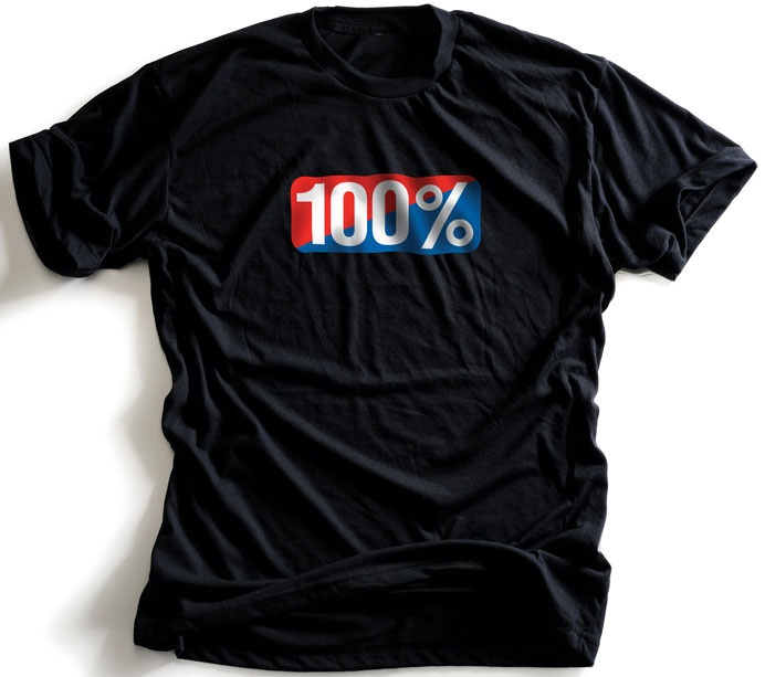 100 Percent Old School, t-shirt - Noir/Blanc/Bleu/Rouge - S