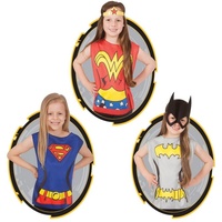 Rubie ́s Kostüm DC Superhelden Party Set für Mädchen, Supergirl, Batgirl und Wonder Woman in einem günstigen Set! bunt