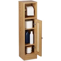 Relaxdays Toilettenpapierhalter stehend, Badezimmeregal HBT: 80x20,5x21 cm, Holzoptik, schmaler