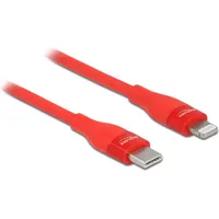 DeLock - Lightning-Kabel - USB-C männlich bis Lightning männlich - Lightning�TM Stecker, Mfi, 1 m rot - unterstützt Stromversorgung - für Apple iPad/iPhone/iPod (Lightning)