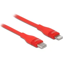 DeLock - Lightning-Kabel - USB-C männlich bis Lightning männlich - Lightning�TM Stecker, Mfi, 1 m rot - unterstützt Stromversorgung - für Apple iPad/iPhone/iPod (Lightning)