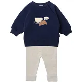 LILIPUT Sweatanzug LILIPUT "Croissant Bonjour", Mädchen, Gr. 98/104, blau (beige, blau), 80% Baumwolle, 20% Polyester, bedruckt, Sportanzüge, bestehend aus Leggings und Sweatshirt