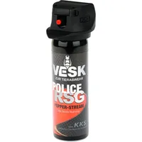 Pfefferspray VESK Police RSG Weitstrahl Stream 63ml Sprühkopf mit Federdeckelkappe geschützt - hochwertiges Abwehrspray zur Selbstverteidigung KO Spray (63ml)