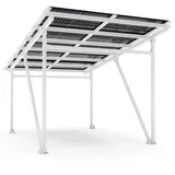 VESKA Solarmodul Solar Carport Glas/Glas PV Garage, 5250,00 W, Monokristallin, (Aluminium Solarcarport 5,60 x 3,70m - 5,25KW - EcoPort 5000Bi) weiß