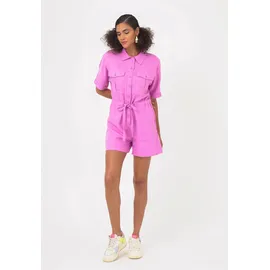 Freshlions Jumpsuit "Livia", Damen, Gr. S, EURO-Größen, pink, 100% Leinen, kurz, ohne Ausschnitt, Overalls Jumpsuit, mit atmungsaktiver Eigenschaft