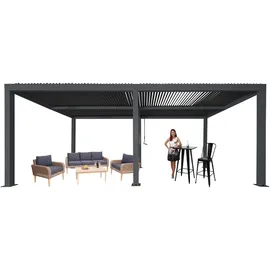 Mendler Pergola MCW-L46 Anthrazit 11 cm Alu-Gestell 3 x 6 m