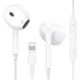 iPhone Kopfhörer mit Kabel [MFI-Zertifiziert] In Ear Kopfhörer mit Mikrofon und Lautstärkeregler, HiFi-Stereo-Ohrhörer mit Anschluss Kompatibel mit iPhone 14/14 Pro Max/13 Pro/12/11/SE/XR/XS/X/8Plus