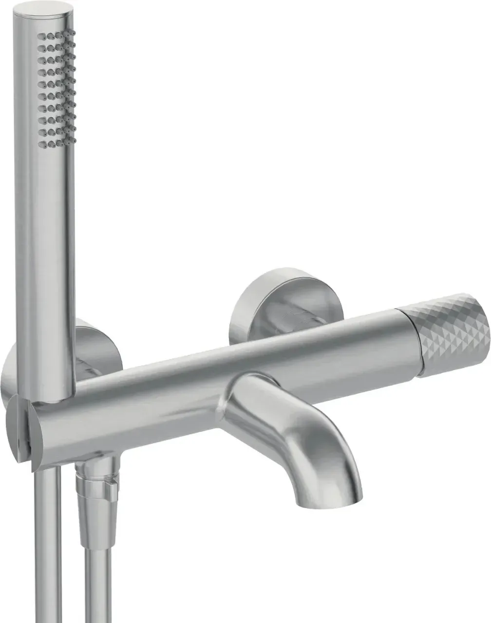 Neuesbad Serie 600 Hexa Wannenarmatur mit Brauseset, edelstahl gebürstet NB1DEBHS_F11M1