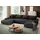 beautysofa Ecksofa DRACO U-Form universell mit Schlaffunktion & Bettkasten, Anthrazit (Velo637) - Schwarz