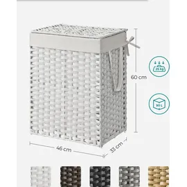 Songmics Wäschekorb, Rechteckig Weiß