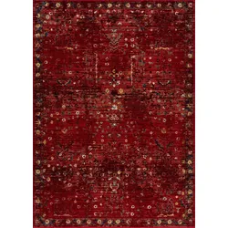 Teppich HOME AFFAIRE "Clovis" Gr. 2, rot, B:70cm H:11mm L:140cm, Kunstfaser, Teppiche, Teppich im Orient-Design, mit Bordüre, Vintage