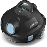 Bocxi Poolroboter, kabelloser Poolsauger, Schnurloser Roboter-Poolreiniger, automatischer, leistungsstarker Poolsauger, 120 Minuten Laufzeit, selbstparkend, ideal für Flache Böden bis 100 m2(Schwarz)