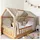 lilimaus Hausbett Himmel mit Gold Applikation [in 12 Farben] Betthimmel Hausbett aus 100% Baumwolle Musselin - Stoffhimmel für Hausbett Deko Mädchen & Jungen - Himmel für Hausbett Kinderbett Vorhang