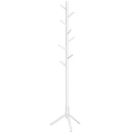 VASAGLE Kleiderständer RCR04WT weiß Holz 8 Haken 47,0 x 175,0 cm