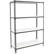 Proregal Schwerlastregal Mid Metal Shark HxBxT 150 x 110 x 40 cm Fachlast 200 kg Anthrazit-Weiß