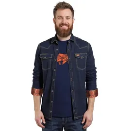 Forsberg robustes Jeanshemd mit farbigem Ausputz / denimblau / L