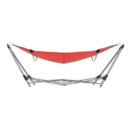 vidaXL Hängematte mit faltbarem Ständer Rot